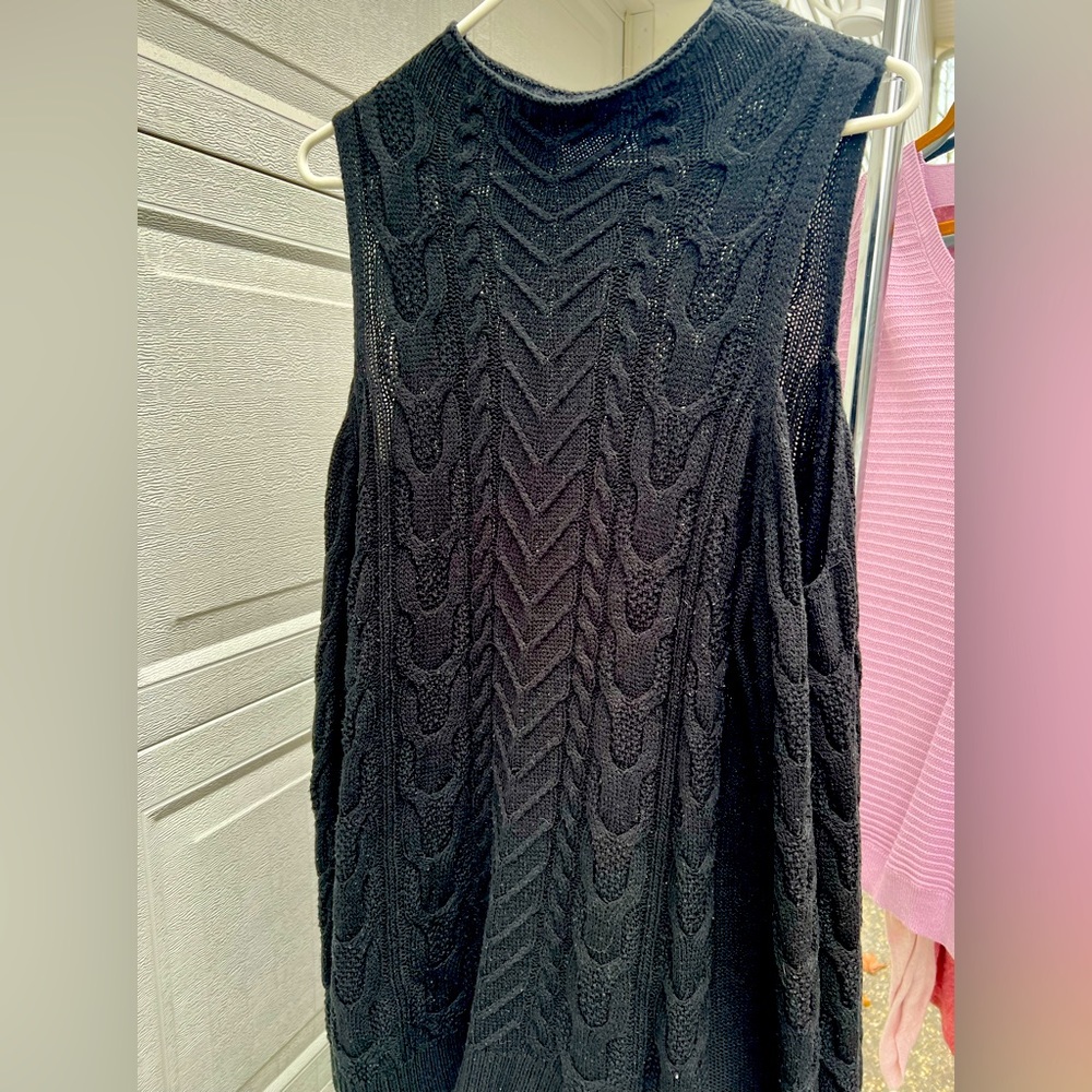 Women’s black cold shoulder sweater
